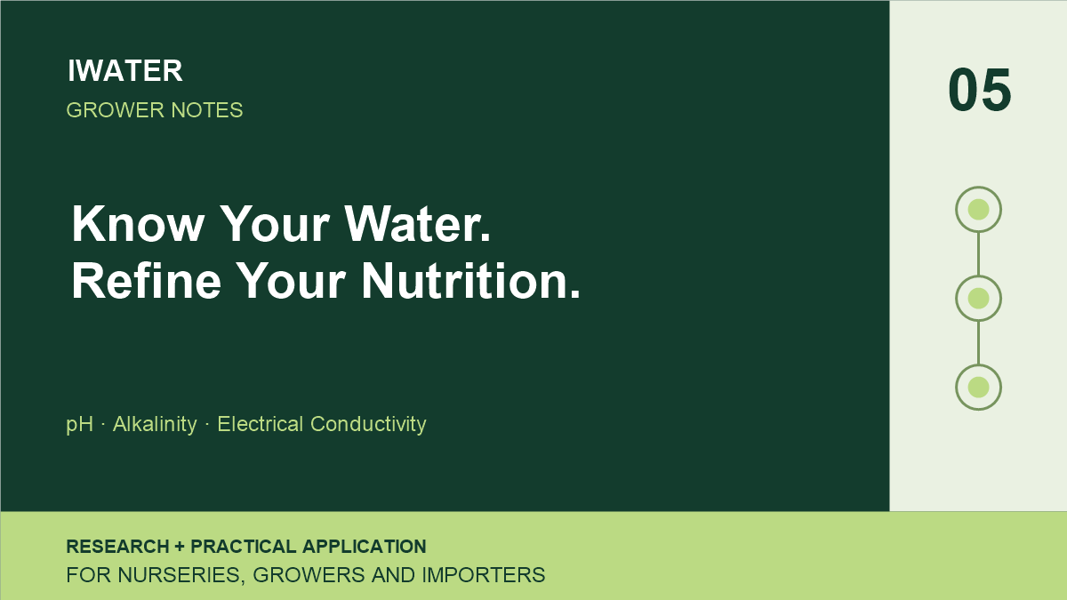 Know Your Water. Refine Your Nutrition. — pH · Alkalinity · Electrical Conductivity
